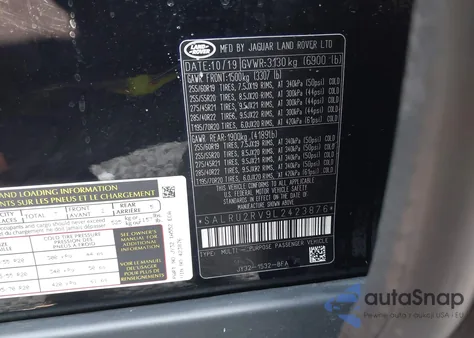 2020 Land Rover Discovery Landmark Edition z USA, uszkodzony, nr VIN SALRU2RV9L2423876